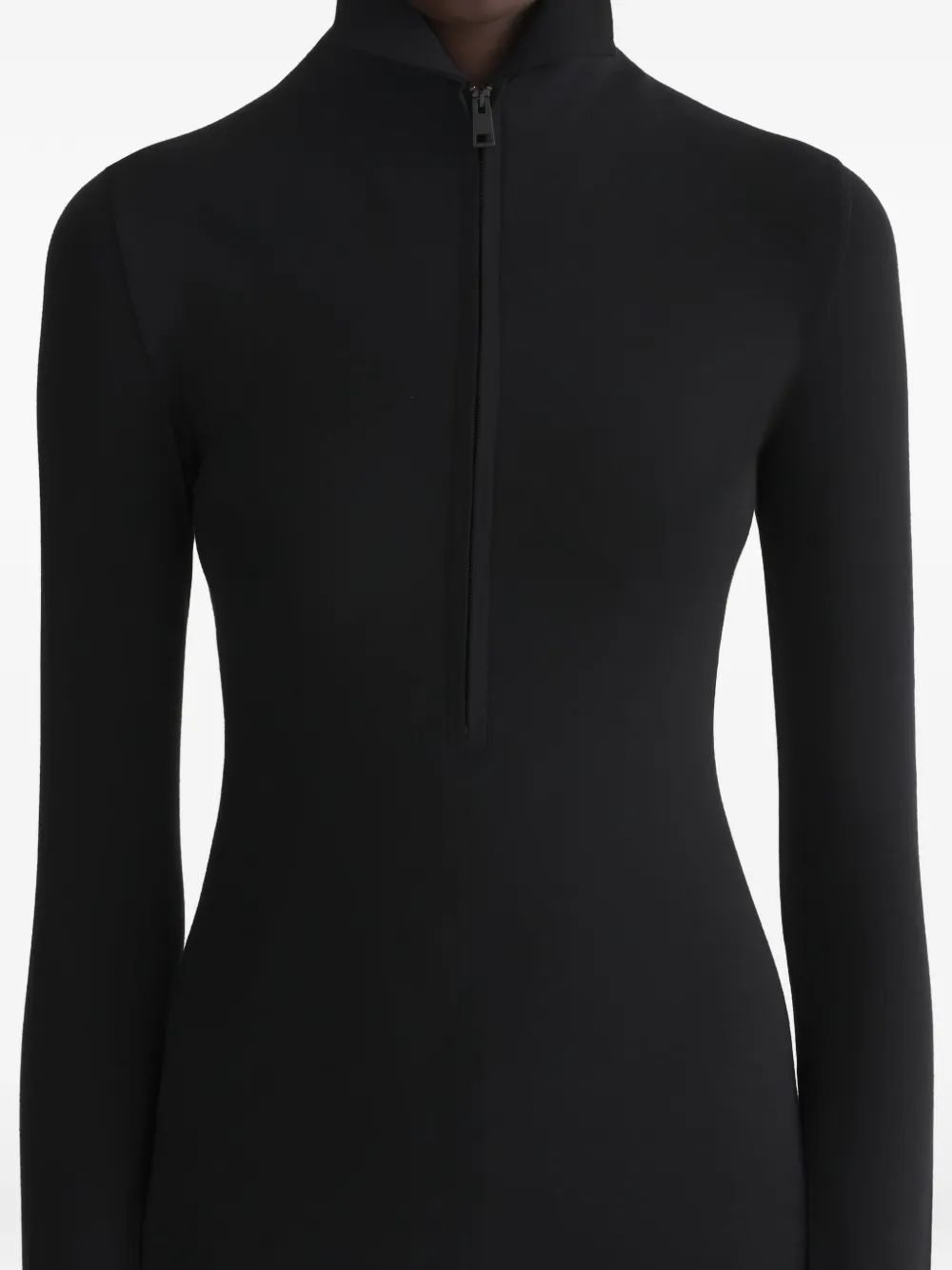 Mugler Jurk met hoge hals en rits Zwart