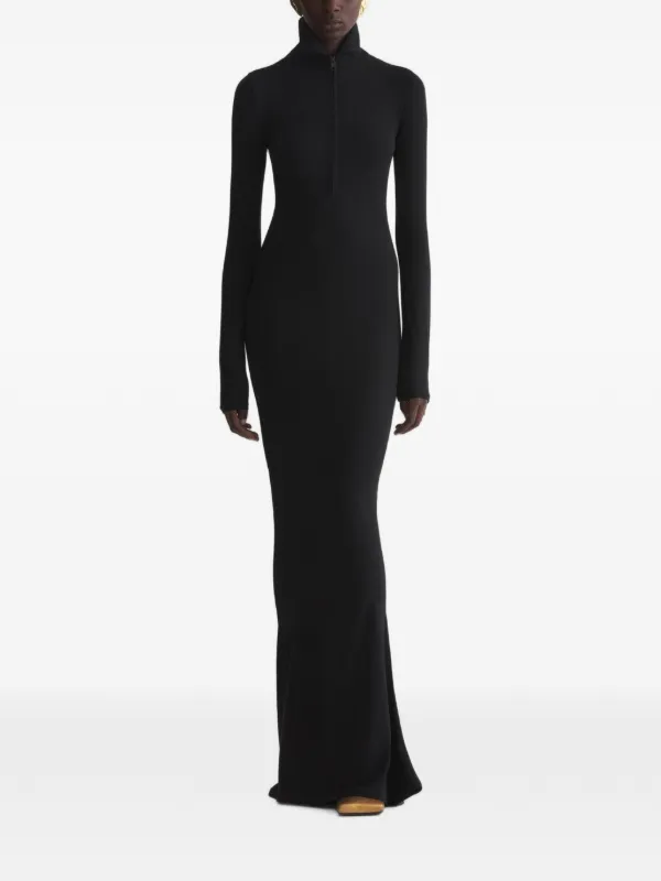 Mugler Jersey Column Dress in Black