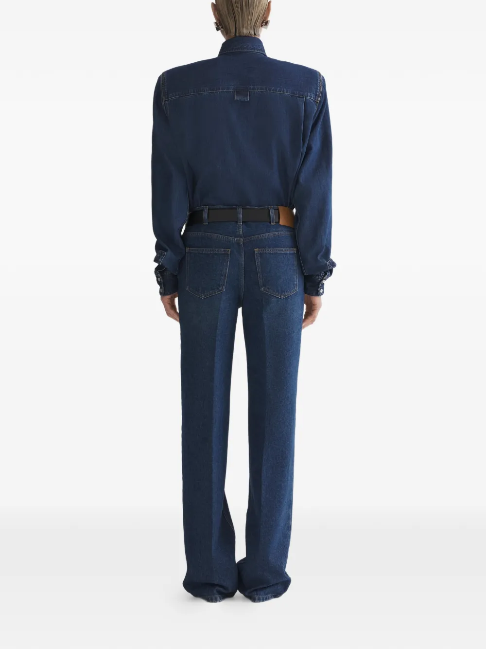 Mugler Buttoned Pocket Shirt in Blue, view 4