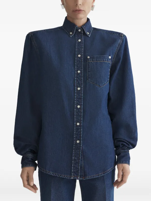 Mugler Buttoned Pocket Shirt in Blue