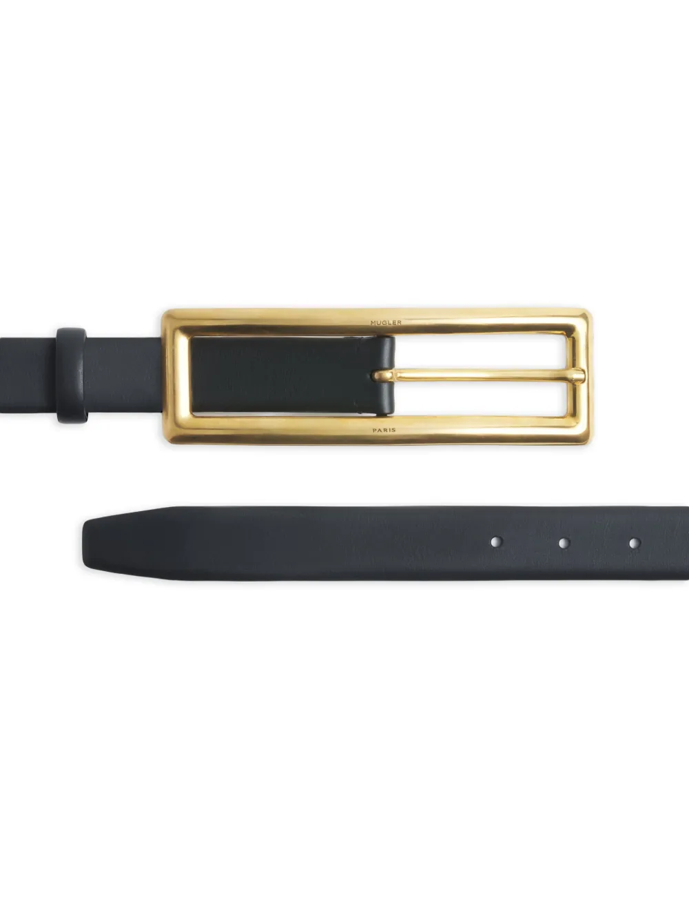  Mugler Cinturón Con Hebilla Rectangular - Negro 