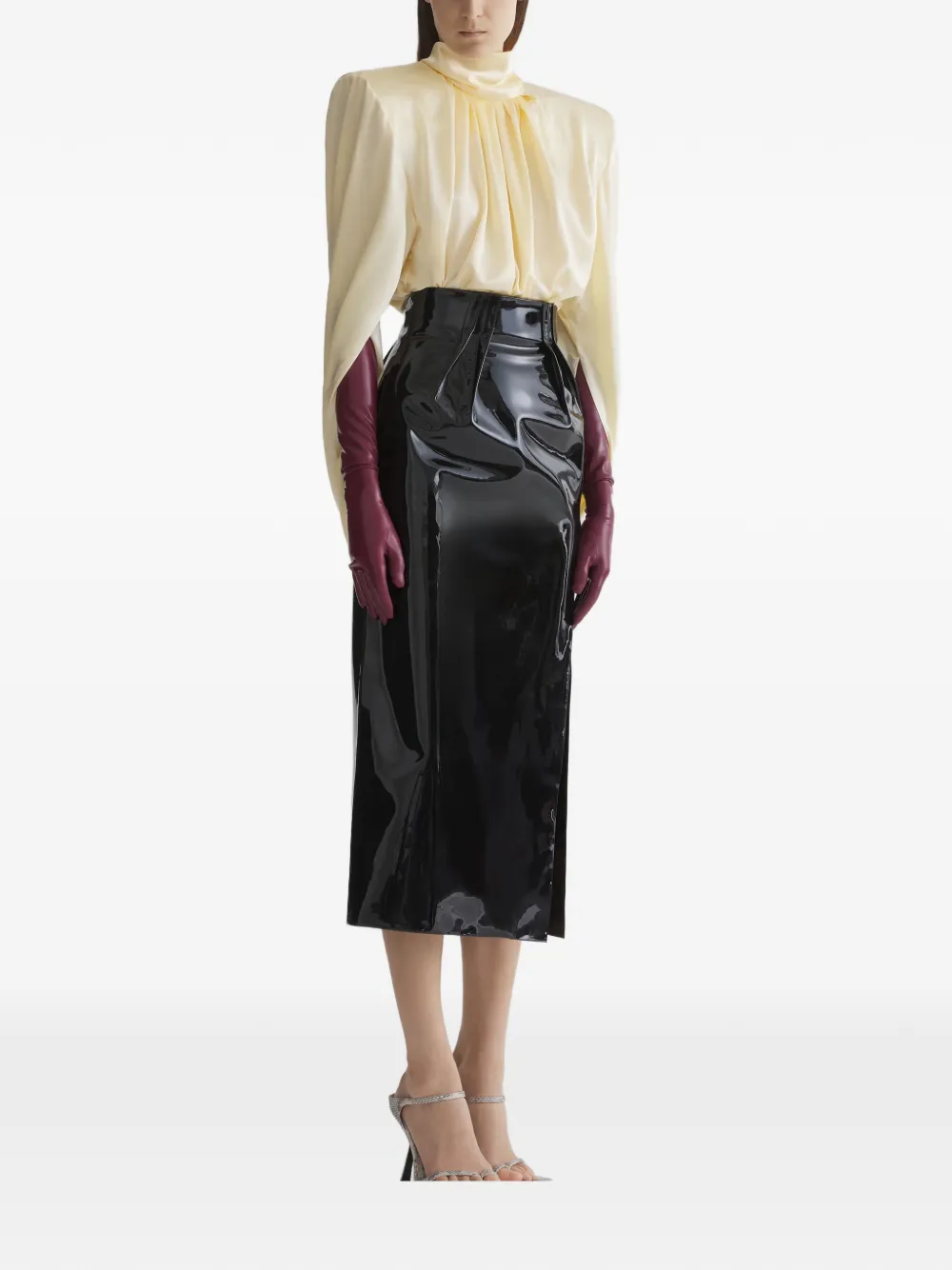 Mugler Gedrapeerde top Zwart