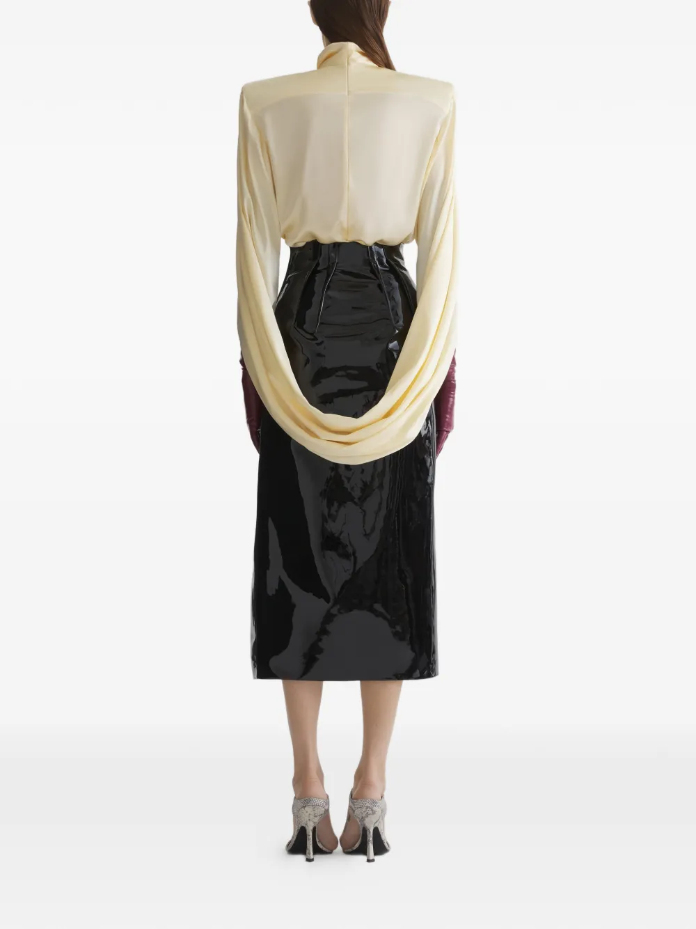 Mugler Gedrapeerde top Zwart