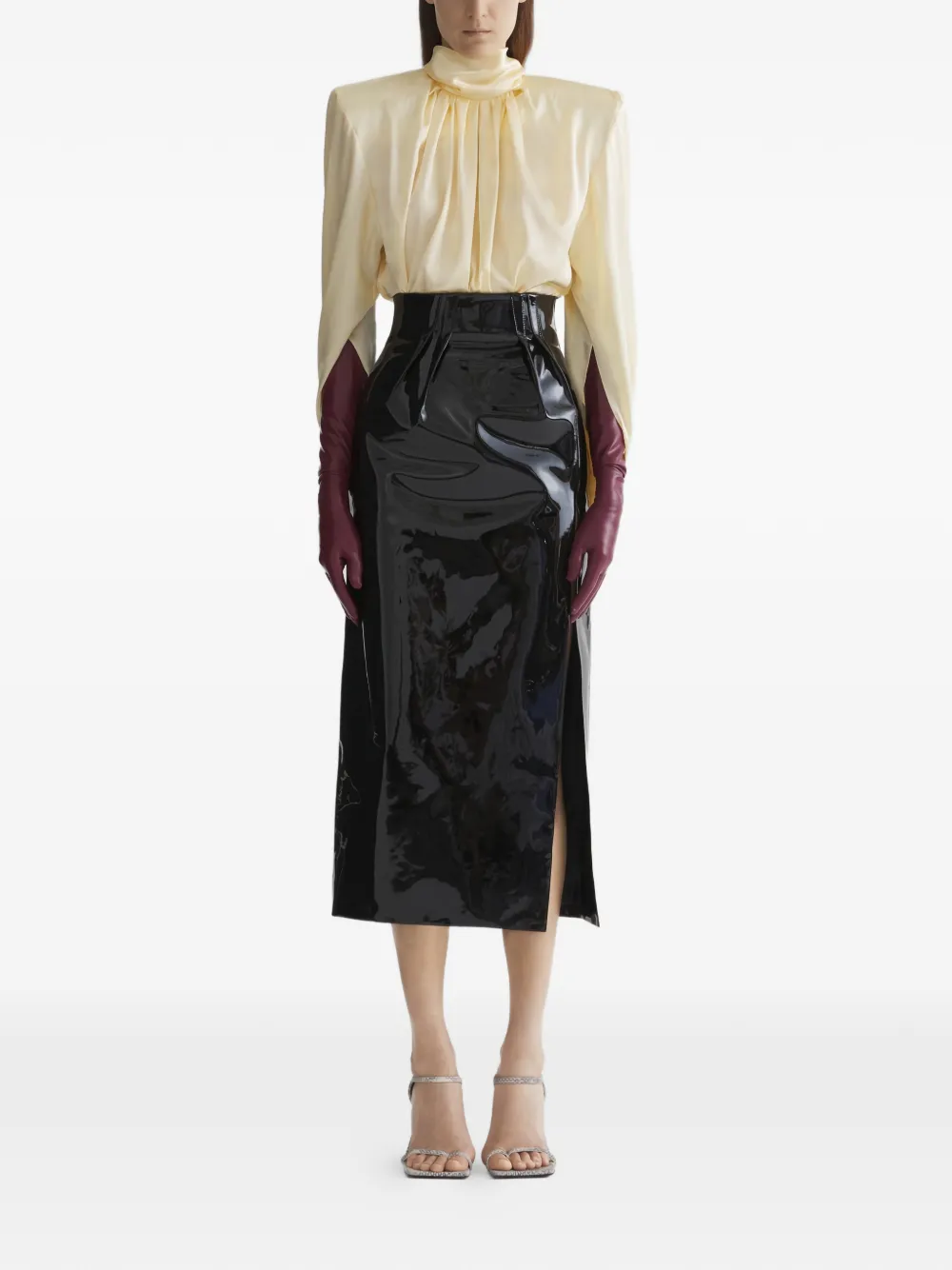 Mugler Gedrapeerde top Zwart
