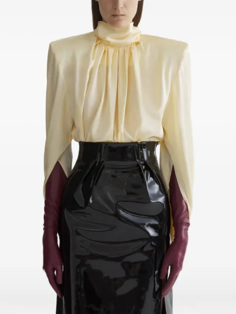 Mugler draped high-neck top