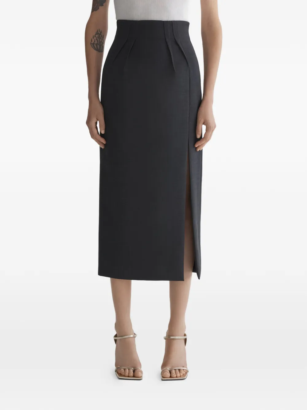 Mugler Gonna con cintura - Grigio