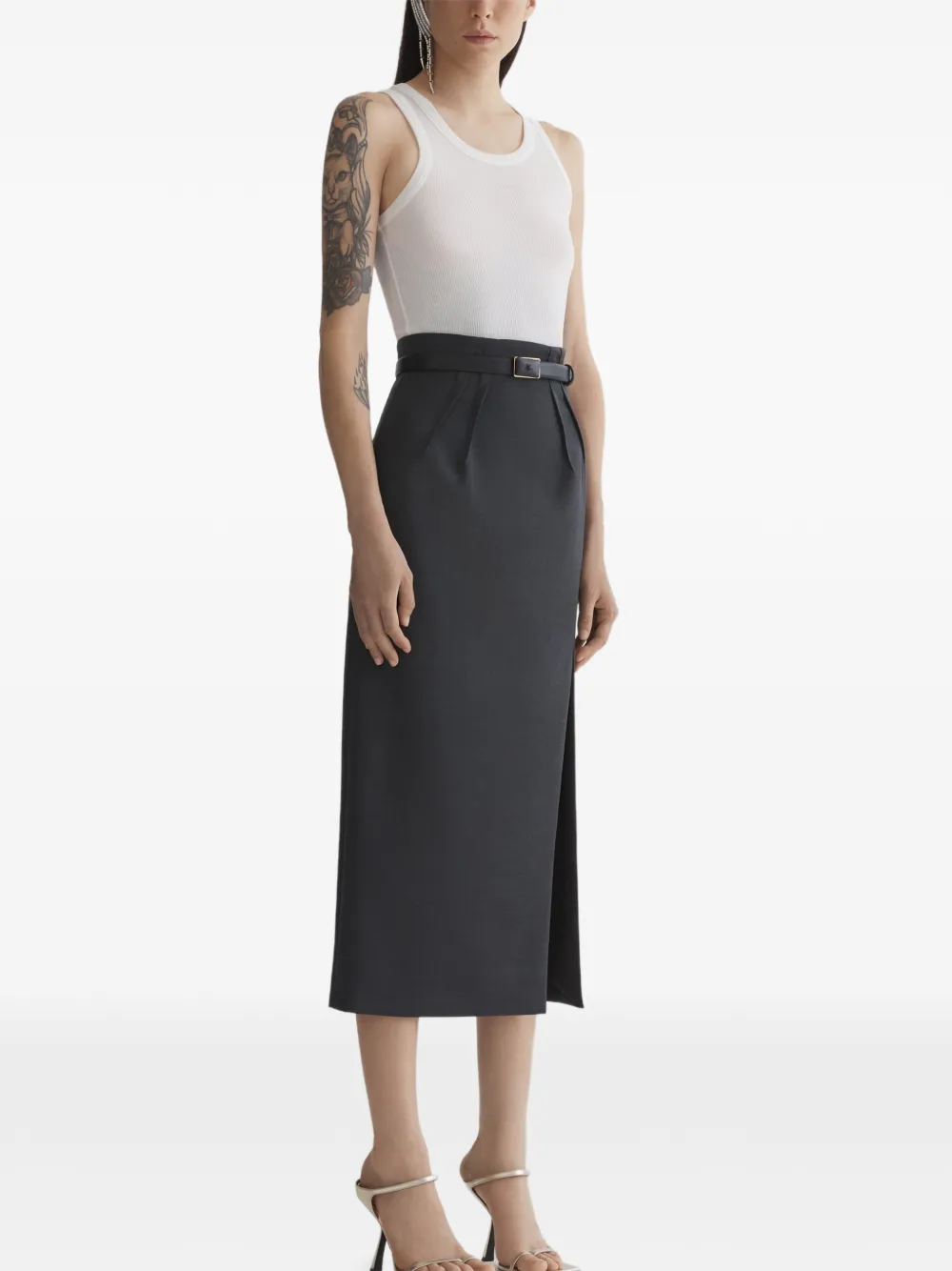  Mugler Pencil Skirt - Grey 