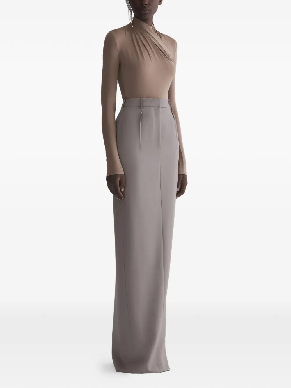 Mugler Split Maxi Skirt - Neutrals 