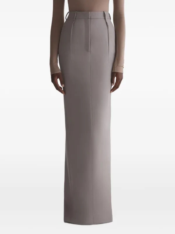 Mugler Tailored Long Skirt in Neutrals