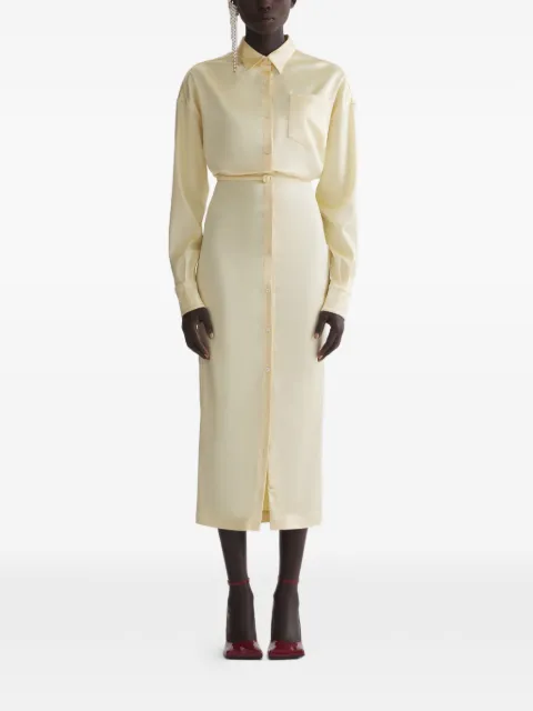 Mugler Vestido mangas longas com botões