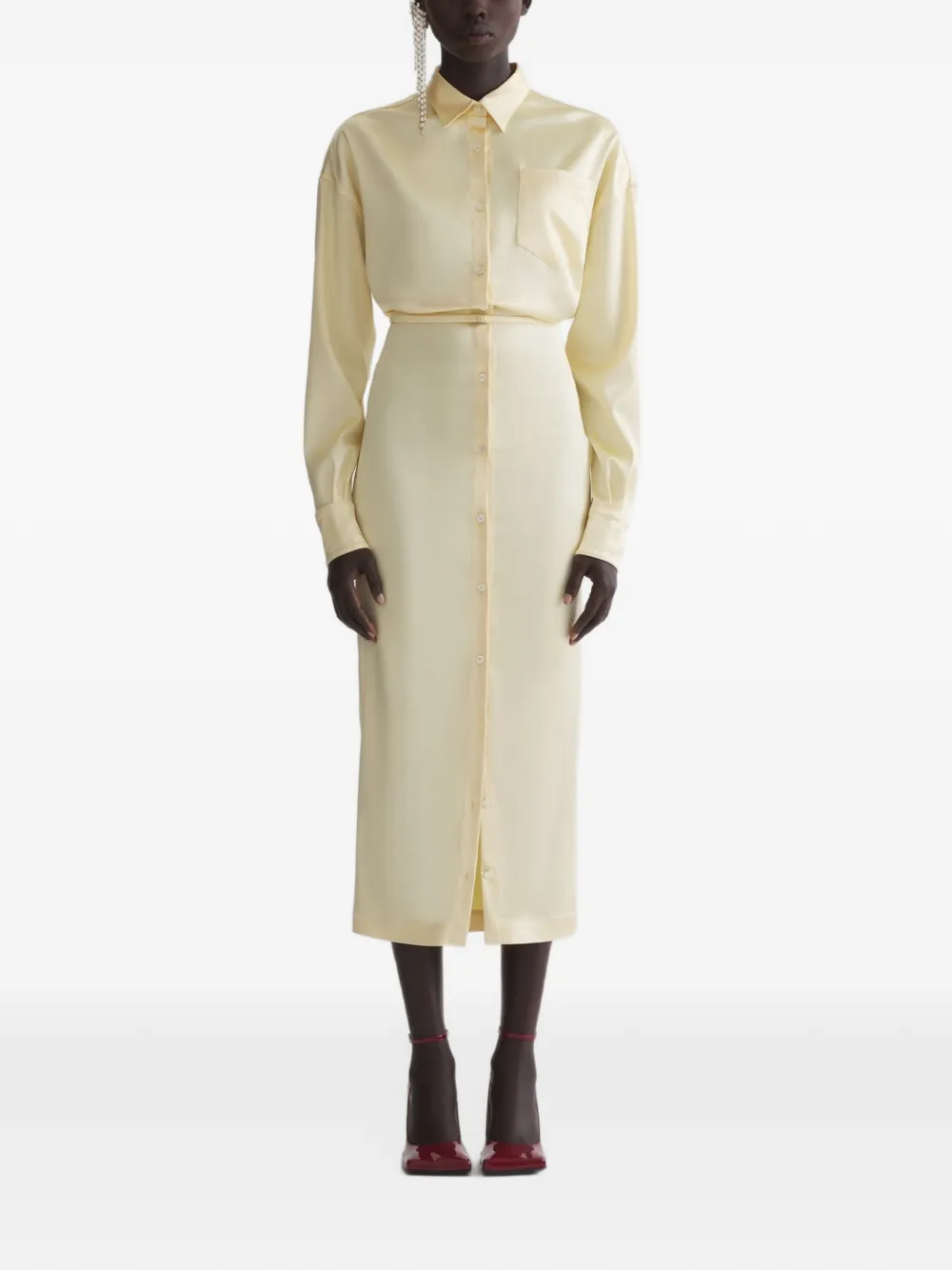 Mugler Kleid mit Knöpfen - Gelb