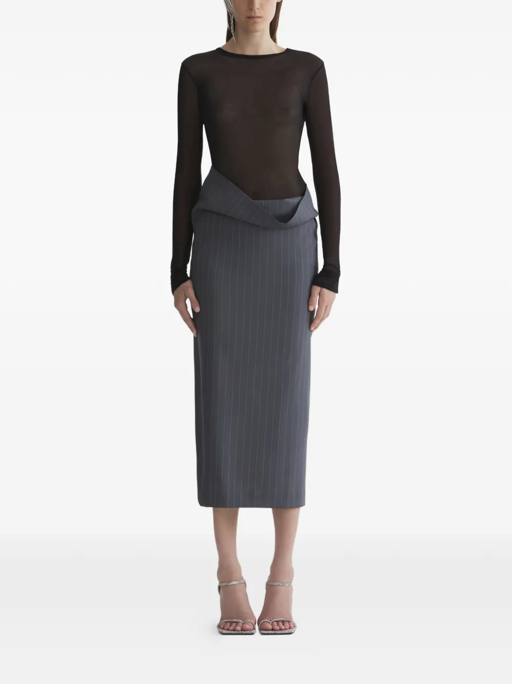 long-sleeved sheer top