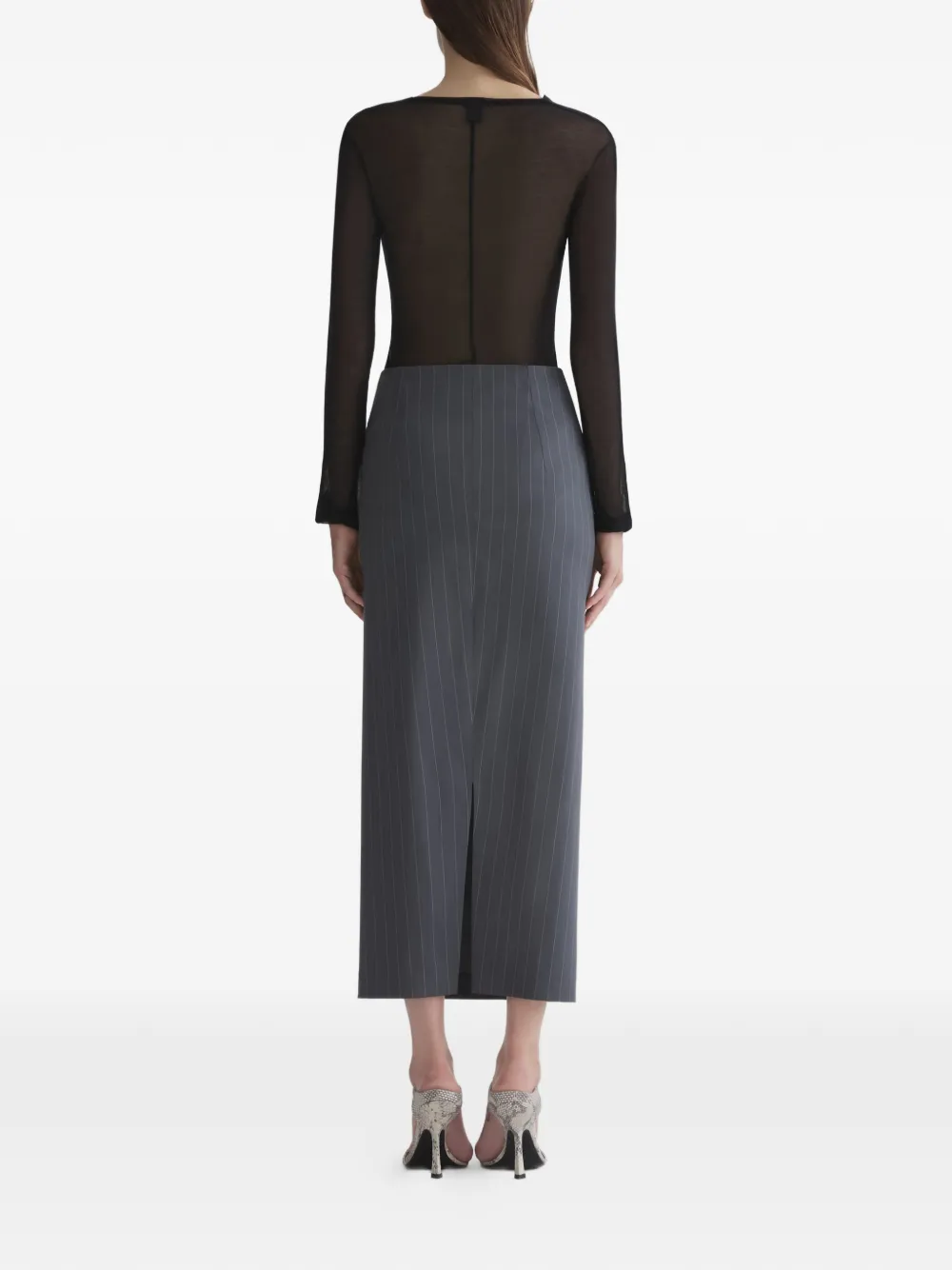 long-sleeved sheer top