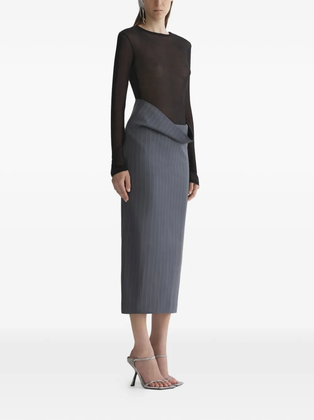 long-sleeved sheer top