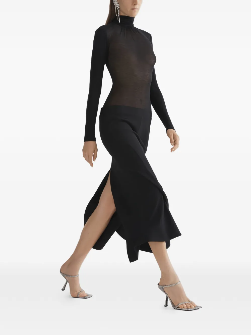 Mugler Jurk met lange mouw Zwart