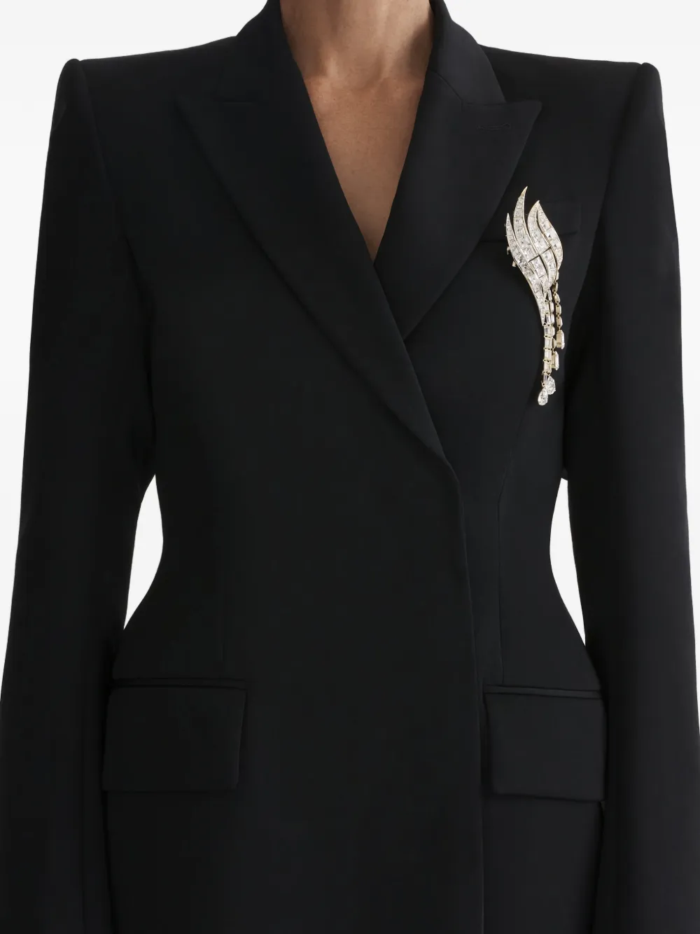  Mugler Hourglass Coat - Black 