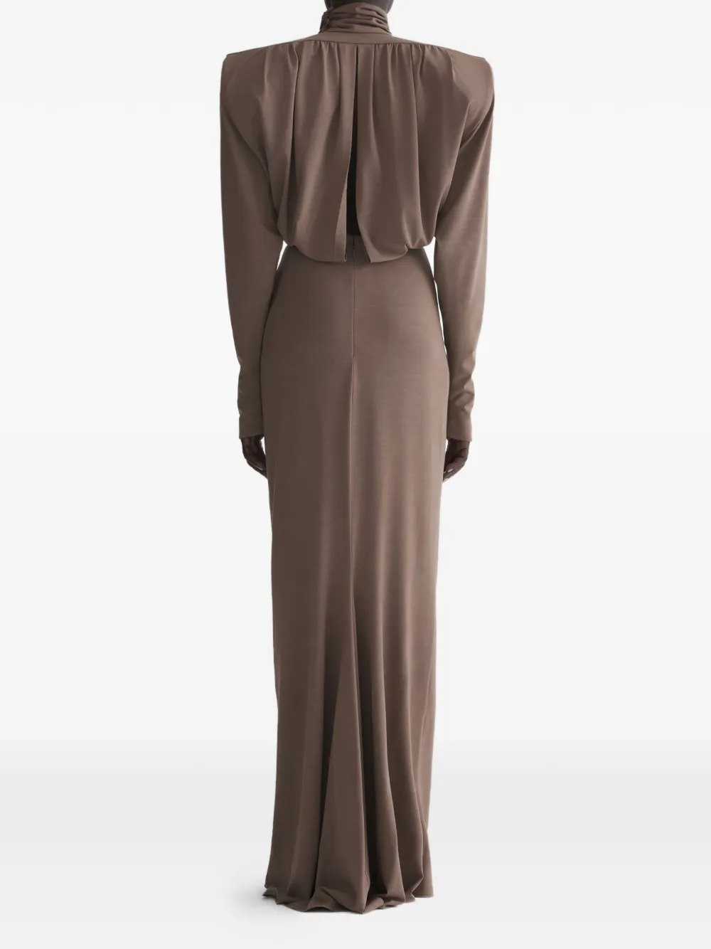 Mugler Gedrapeerde jurk Bruin