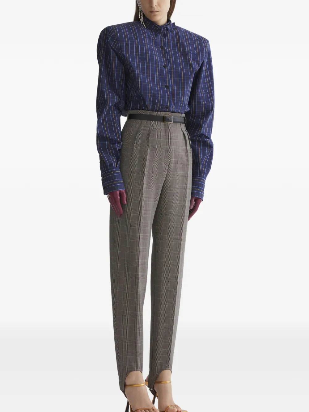 Mugler Blouse met schoudervullingen Blauw