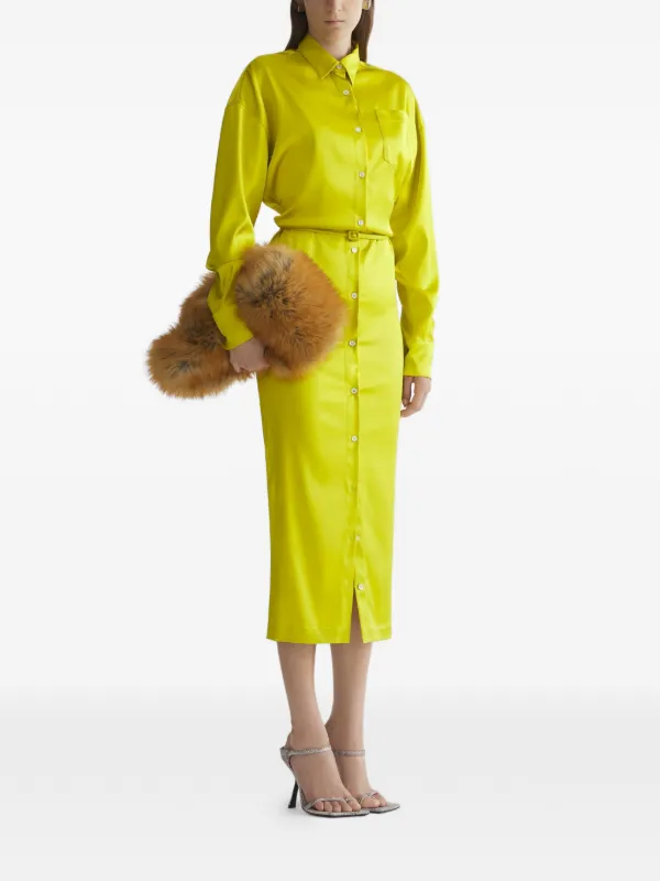 Mugler Yellow Buttoned Shirt Dress | Yellow | FARFETCH Mugler Yellow Buttoned Shirt Dress | Yellow | FARFETCH