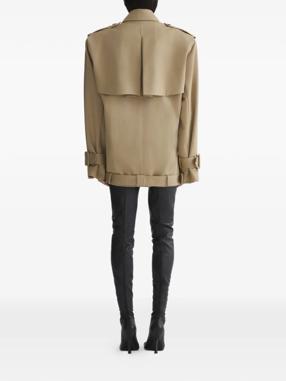  Mugler Buckle Double-breasted Jacket - Neutrals 