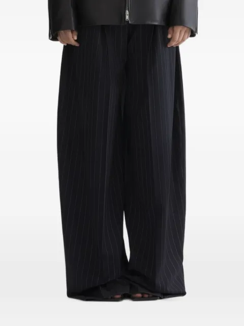 Mugler pinstripe wide pleated trousers