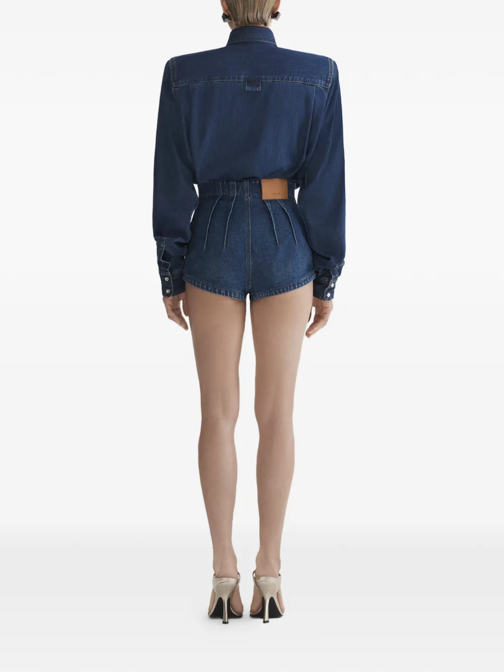 Mugler Geplooide shorts Blauw