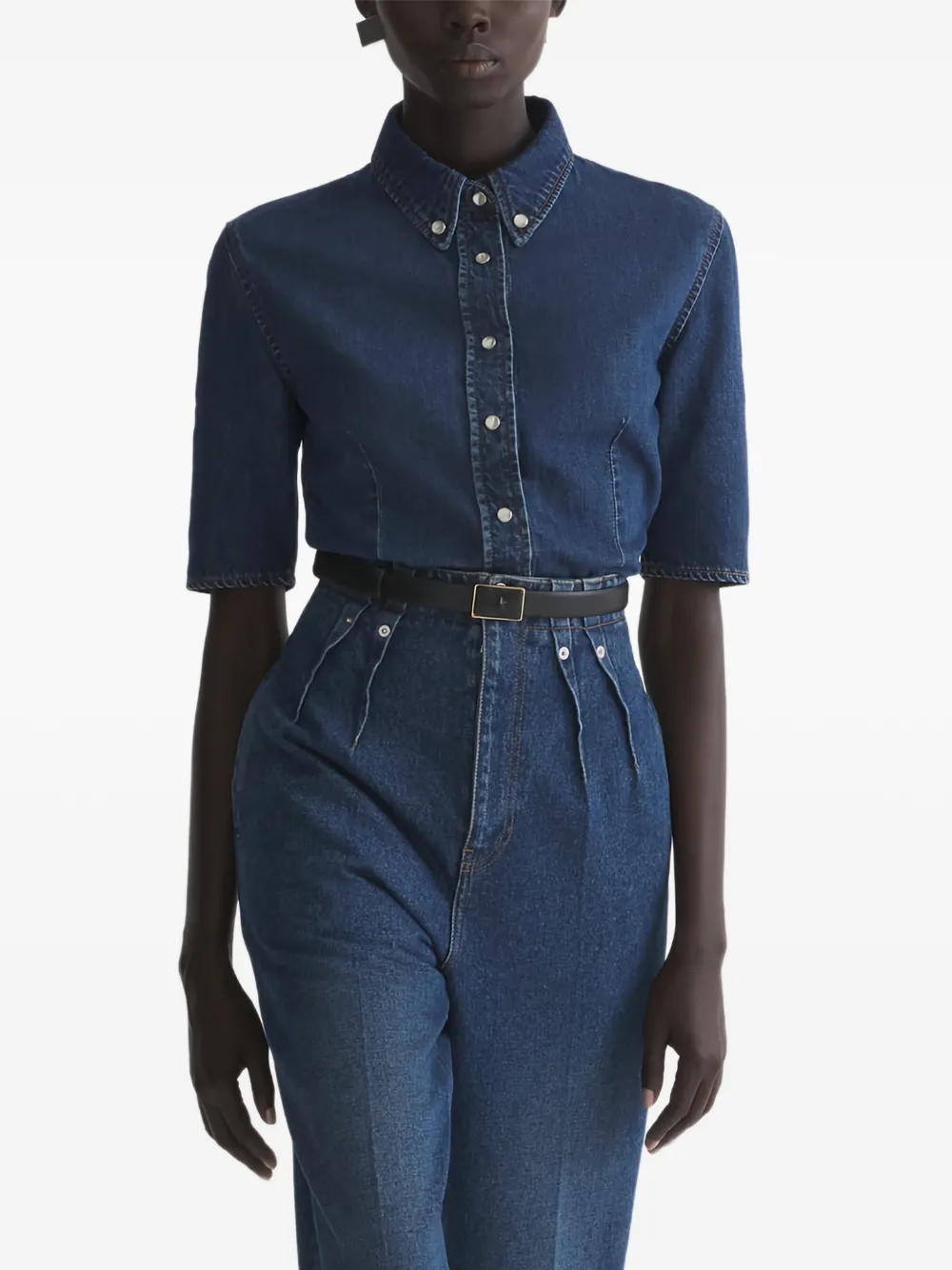 Mugler Top con bottoni - Blu