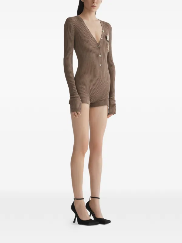 大人気即完売　ミュグレー　 Mugler ボタン トップ | ブラウン | FARFETCH JP