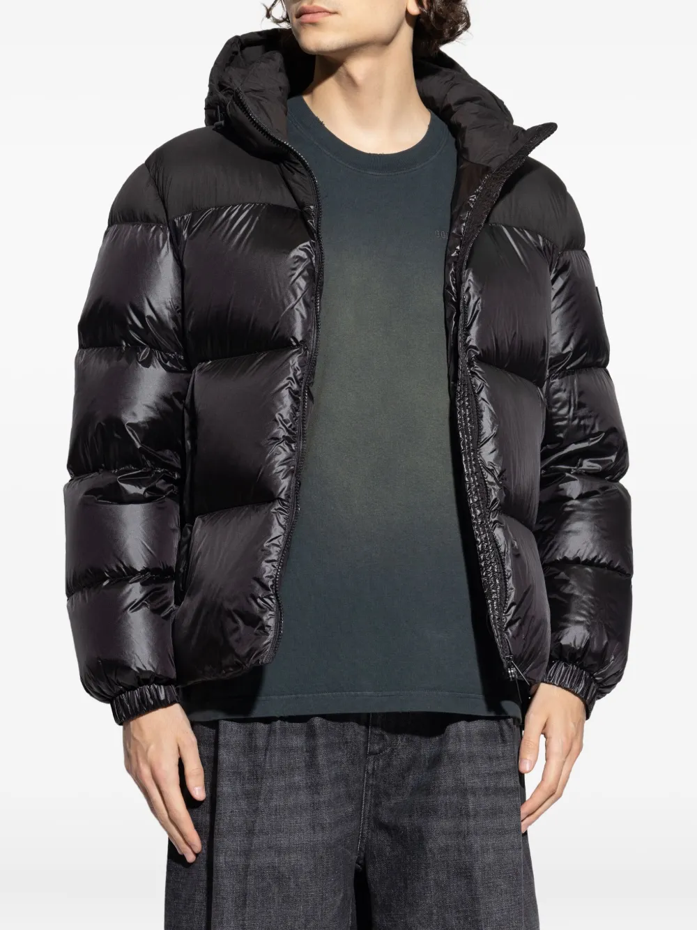 Add Gewatteerd jack met logopatch Zwart