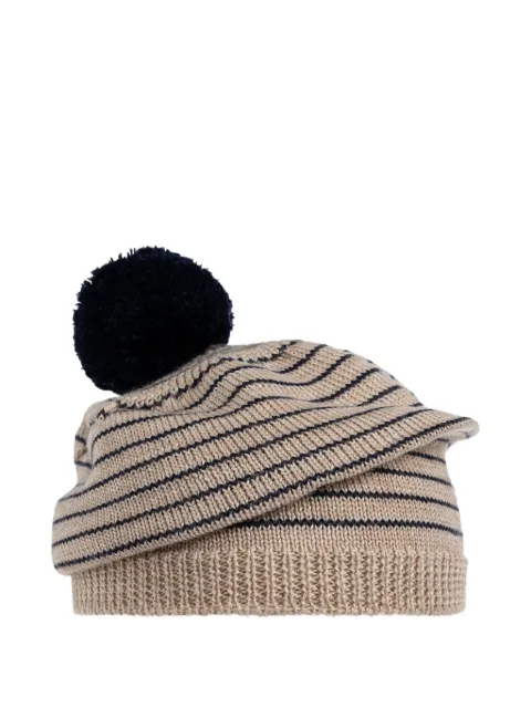 Konges Sløjd striped-pattern pompom beanie hat