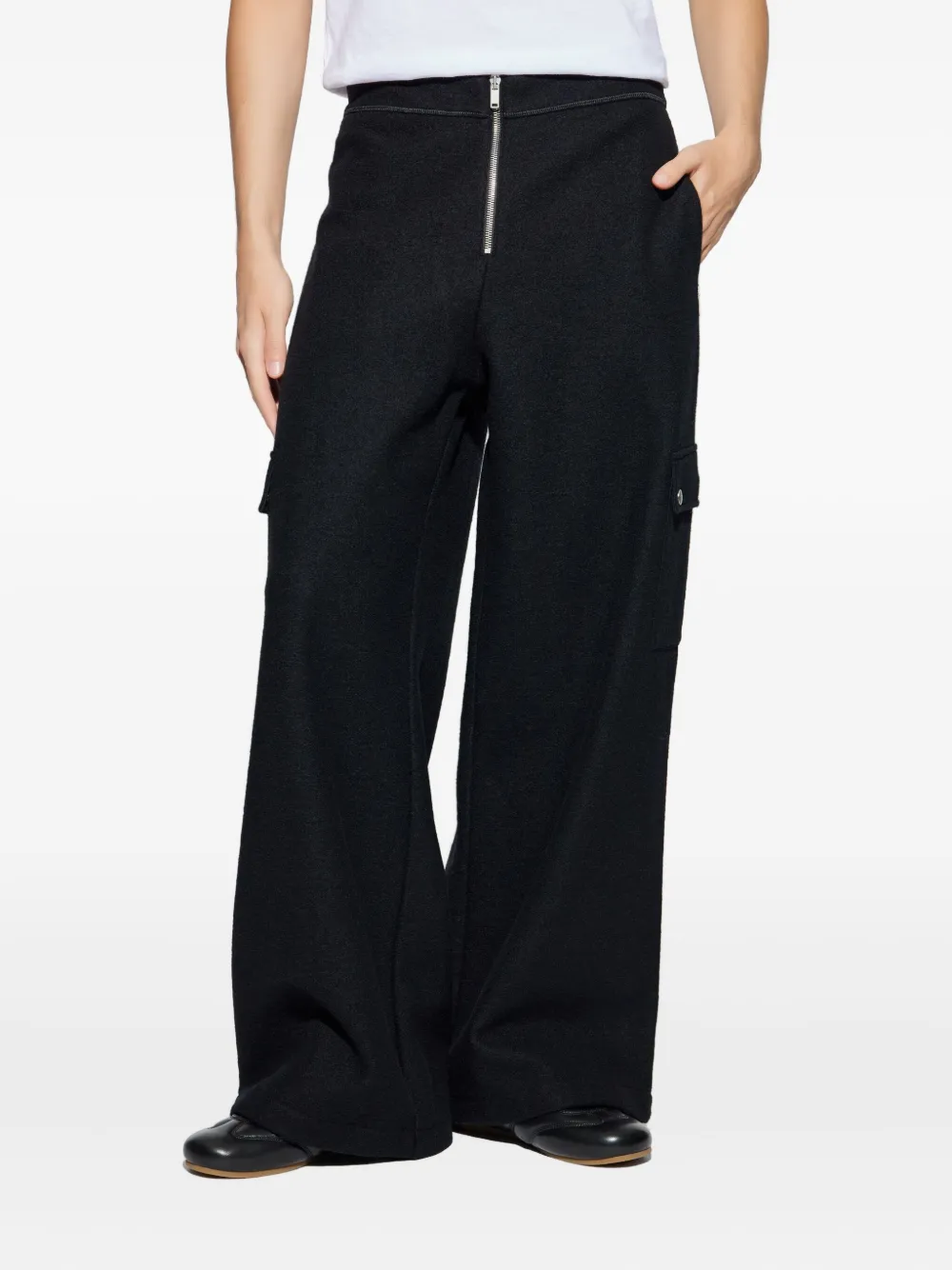 JIL SANDER+ zip-fastening trousers - Zwart