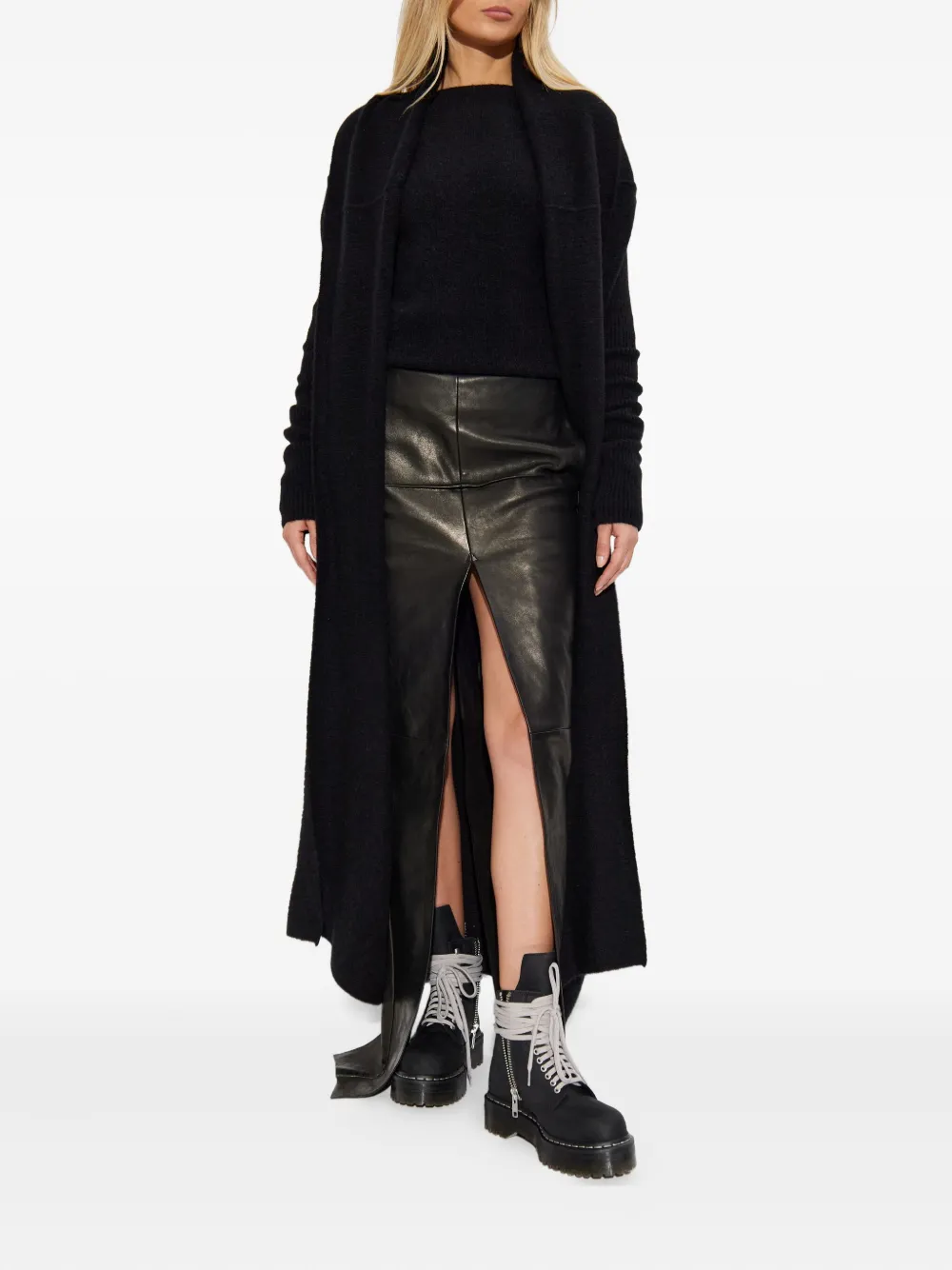 Rick Owens Las Palmas Knitted Cardigan In Black
