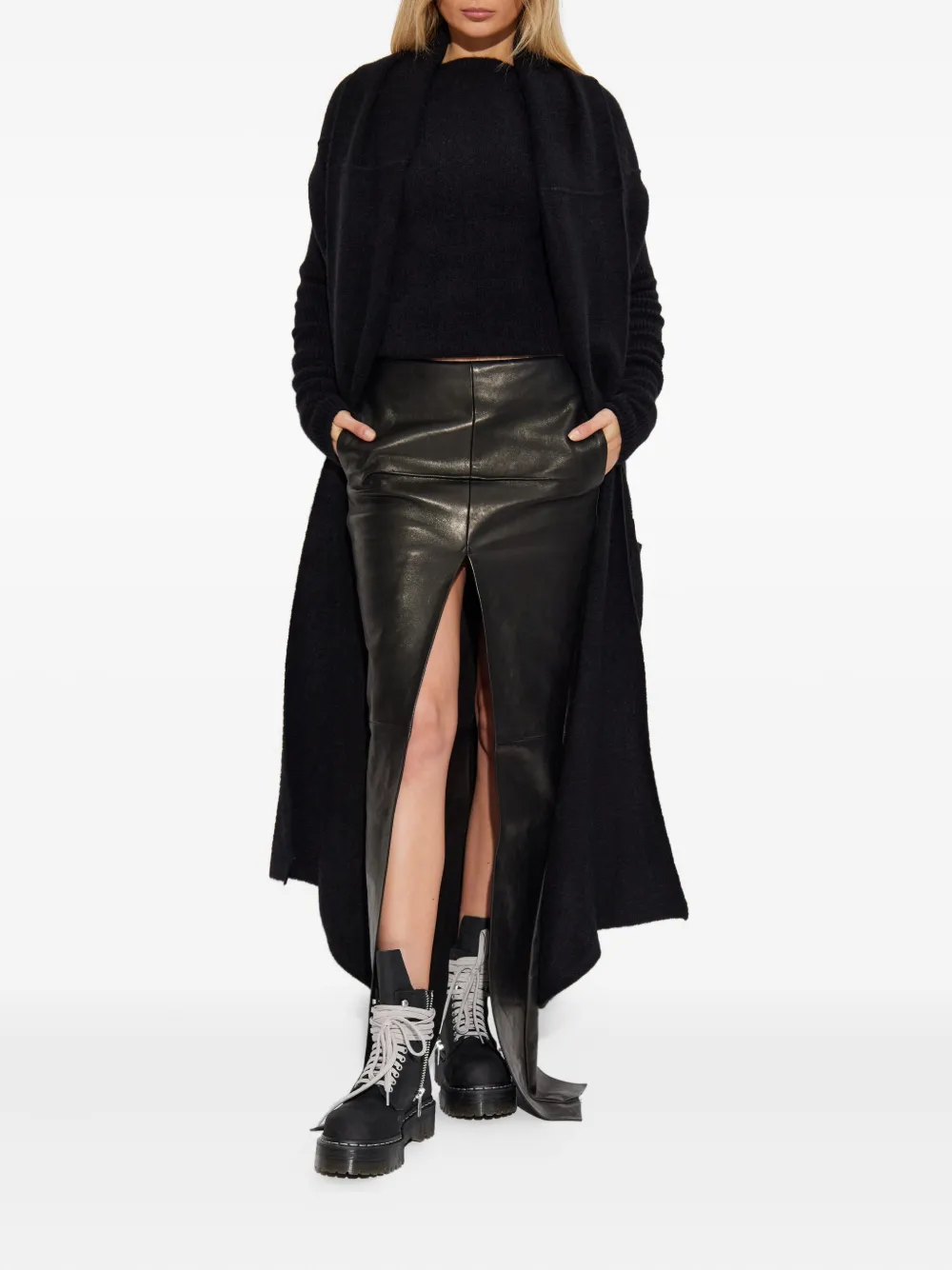 Rick Owens Las Palmas Knitted Cardigan In Black
