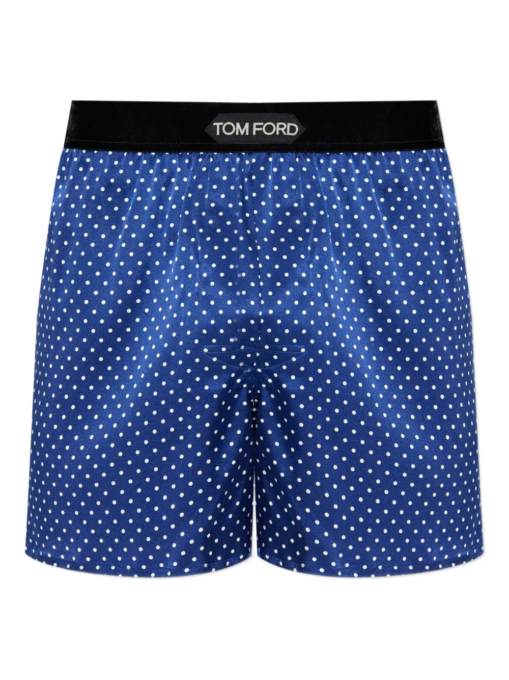 Tom Ford Polka-dot Pattern Silk Boxers In Blue