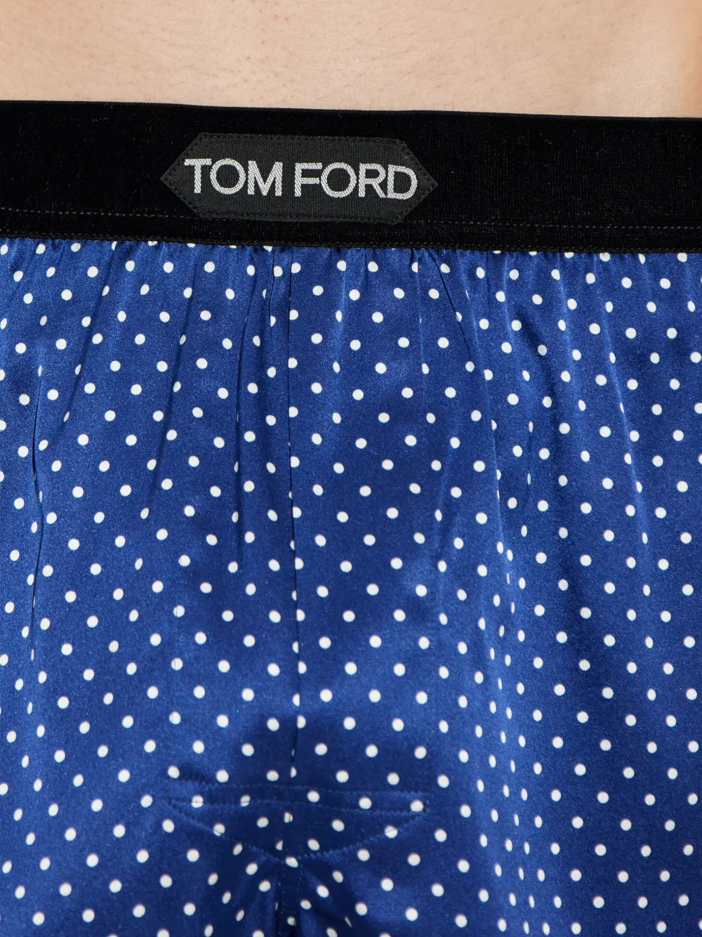 Tom Ford Polka-dot Pattern Silk Boxers In Blue