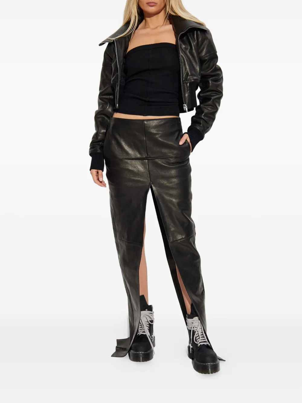 Rick Owens Geribbelde top - Zwart