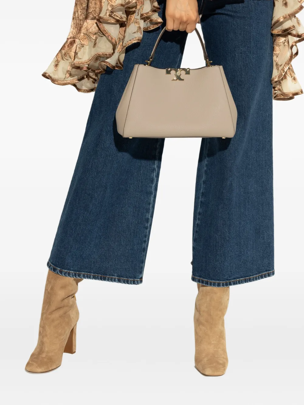 Tory Burch medium Eleanor logo-appliqué tote bag - Beige