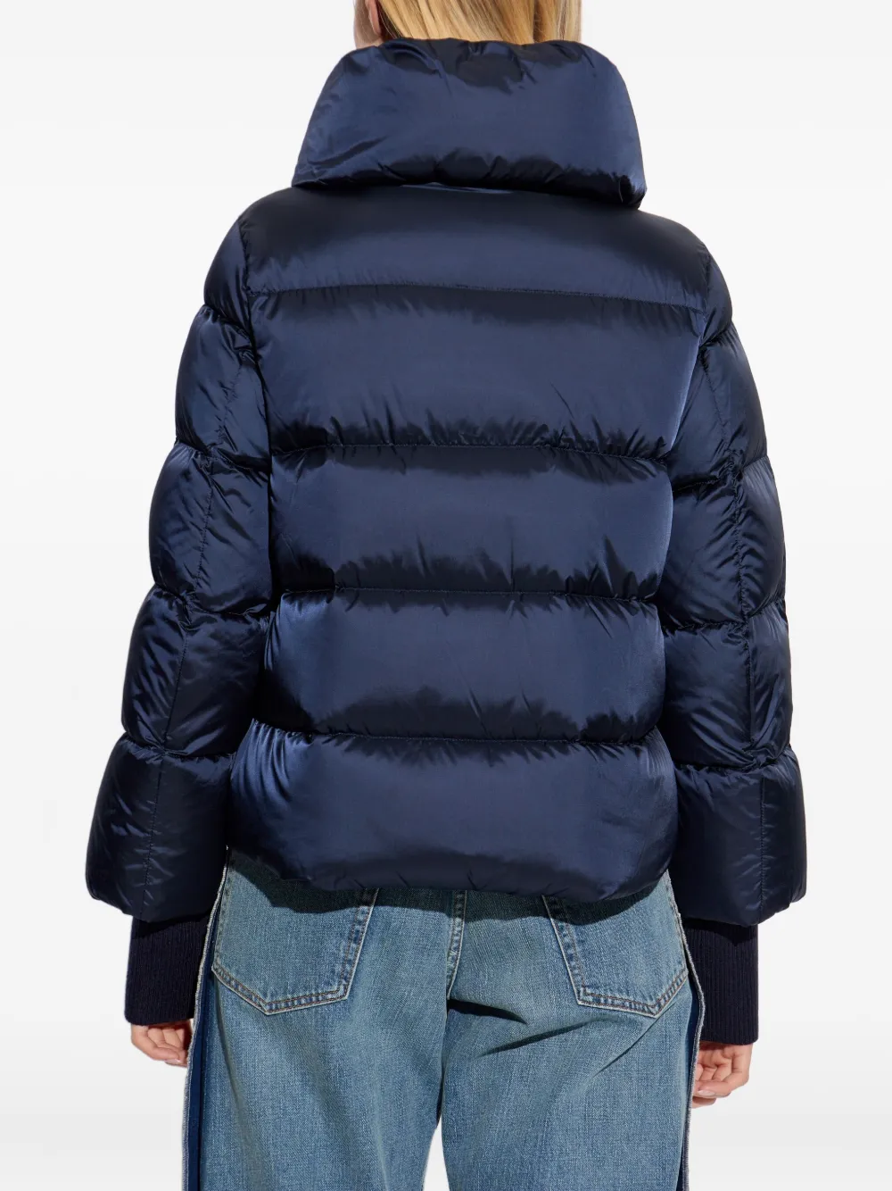 Add Zip-up Puffer Jacket In Blue