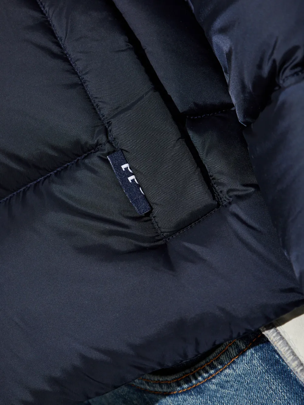 Add Zip-up Puffer Jacket In Blue
