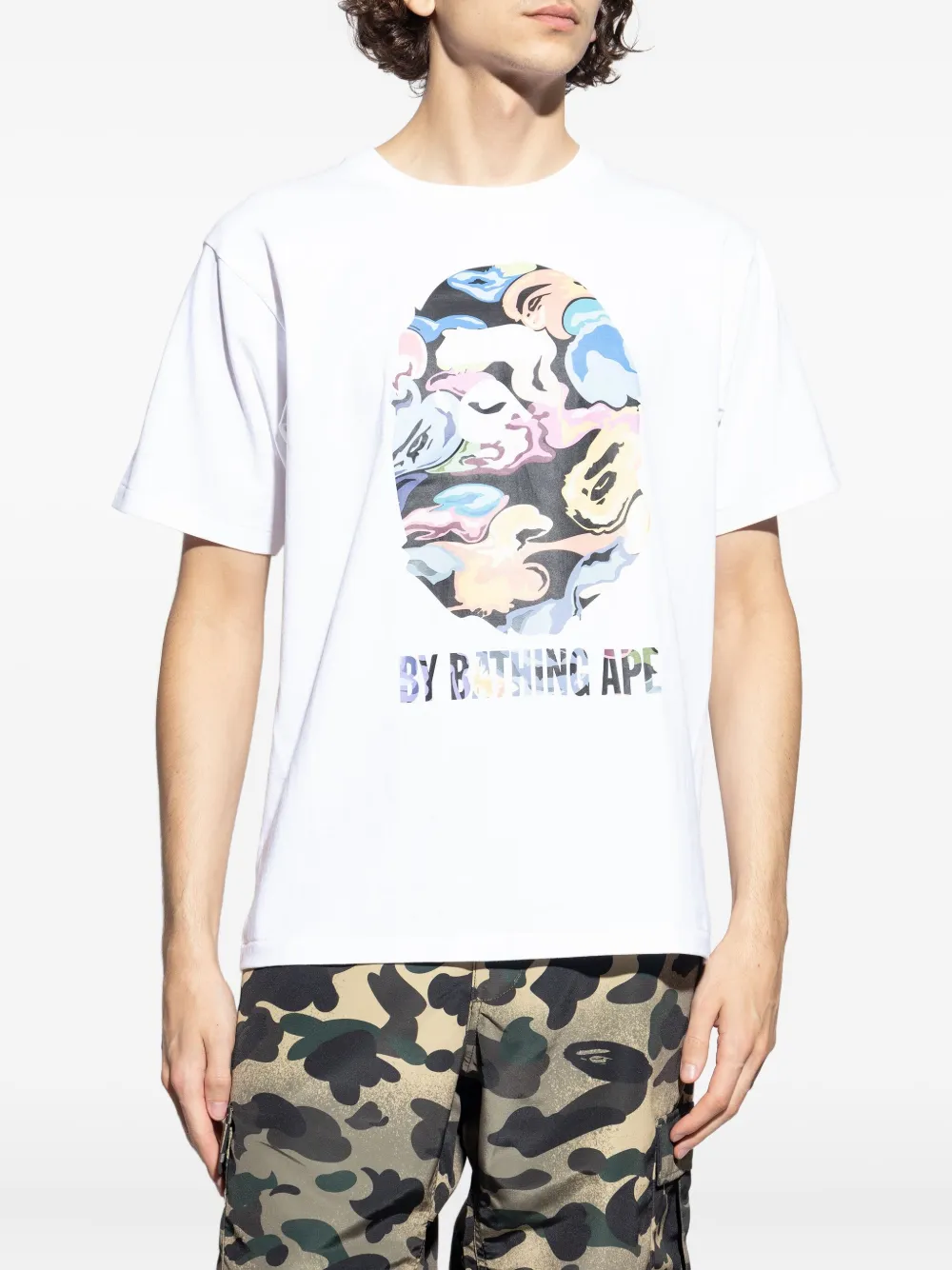 A BATHING APE T-shirt met grafische print Wit