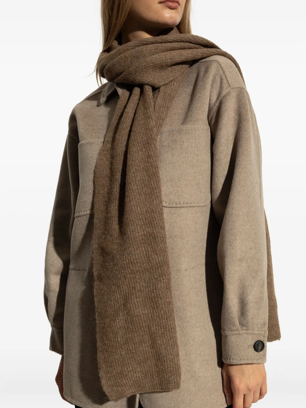 Rethinkit Studios Mélange-effect Scarf In Brown