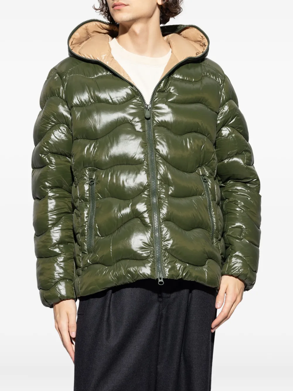 Save The Duck Hooded Padded Jacket In Green