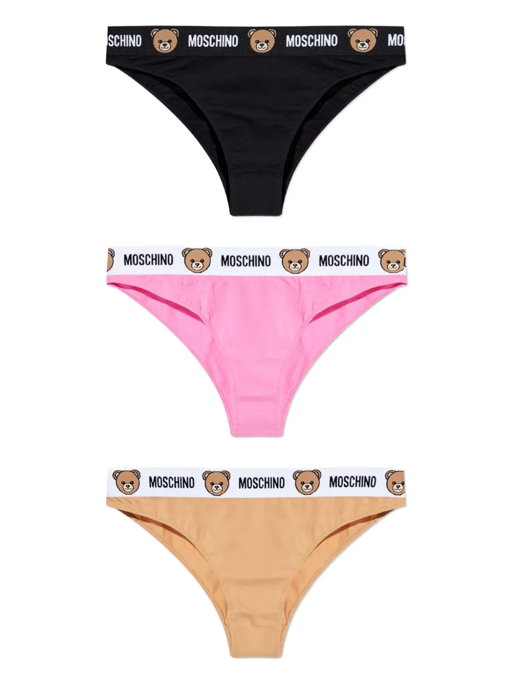 Moschino logo-waistband briefs (pack of three) - Nero