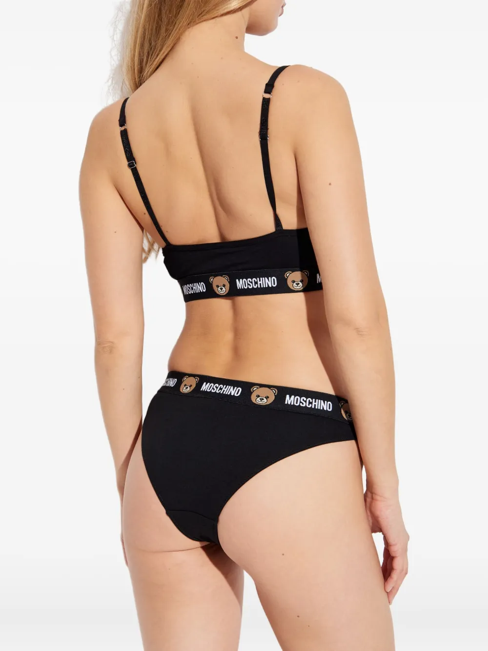 Moschino Drie slips met logoband Zwart