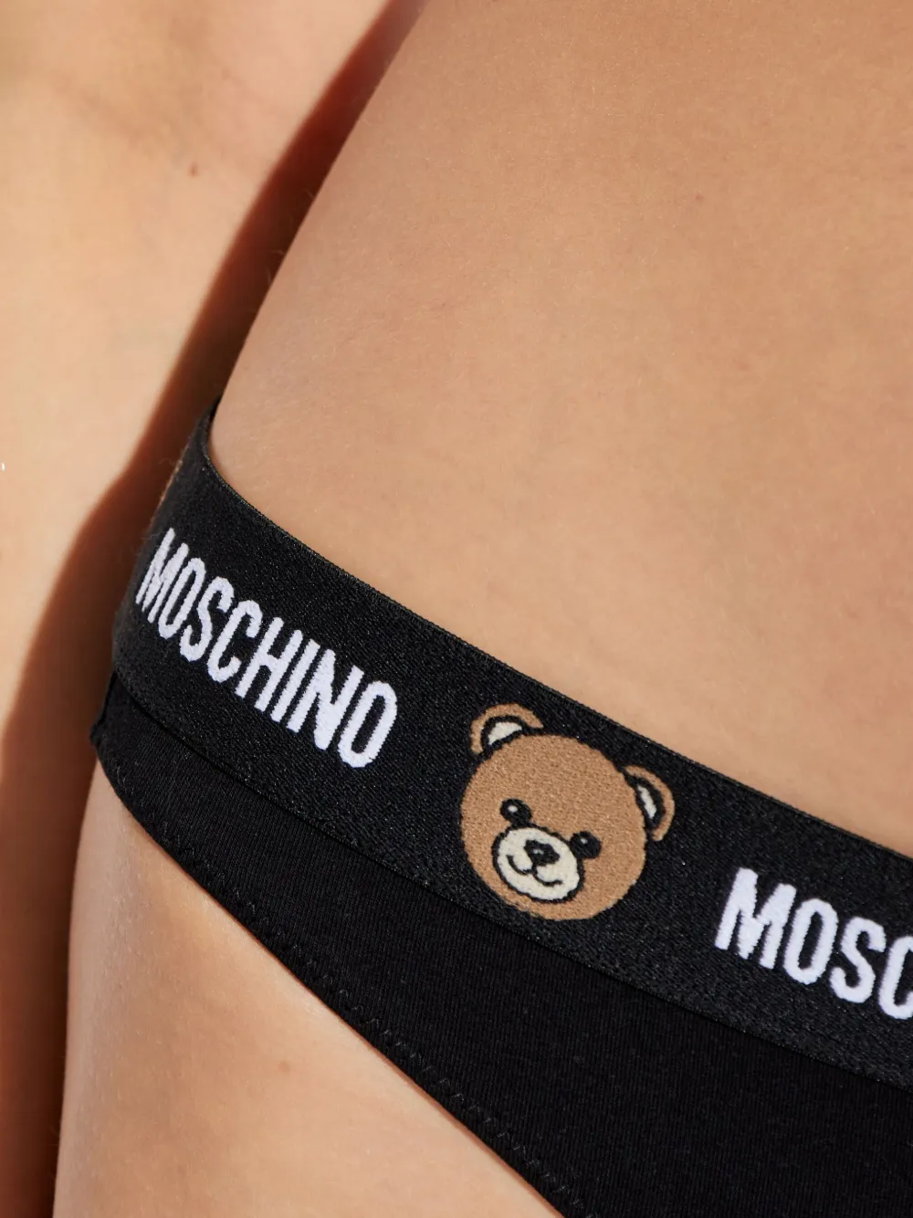 Moschino logo-waistband briefs (pack of three) - Zwart