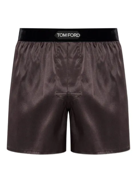 TOM FORD logo-waistband silk boxers