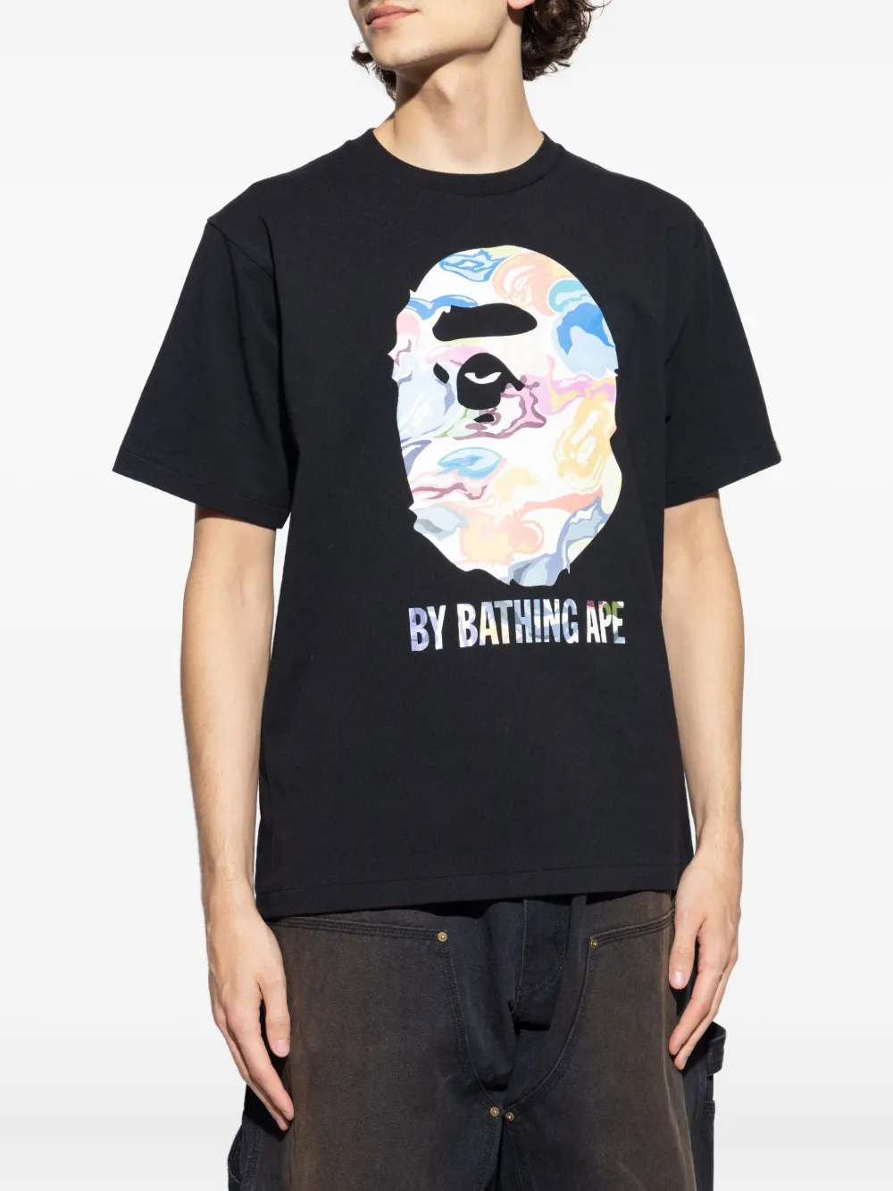 A BATHING APE T-shirt met grafische print Zwart