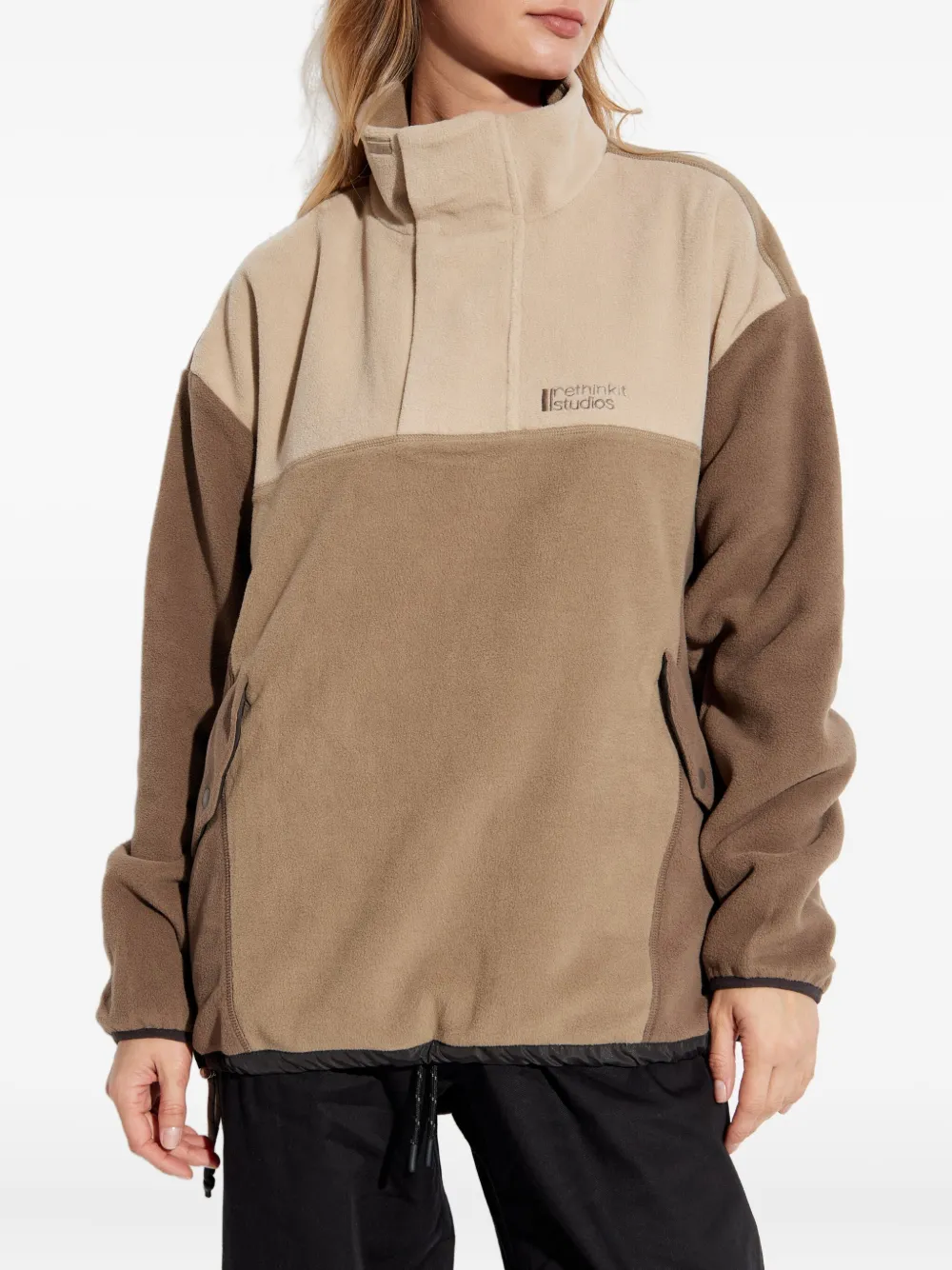 Rethinkit Studios Polar Fleece Campfire Sweatshirt In Brown