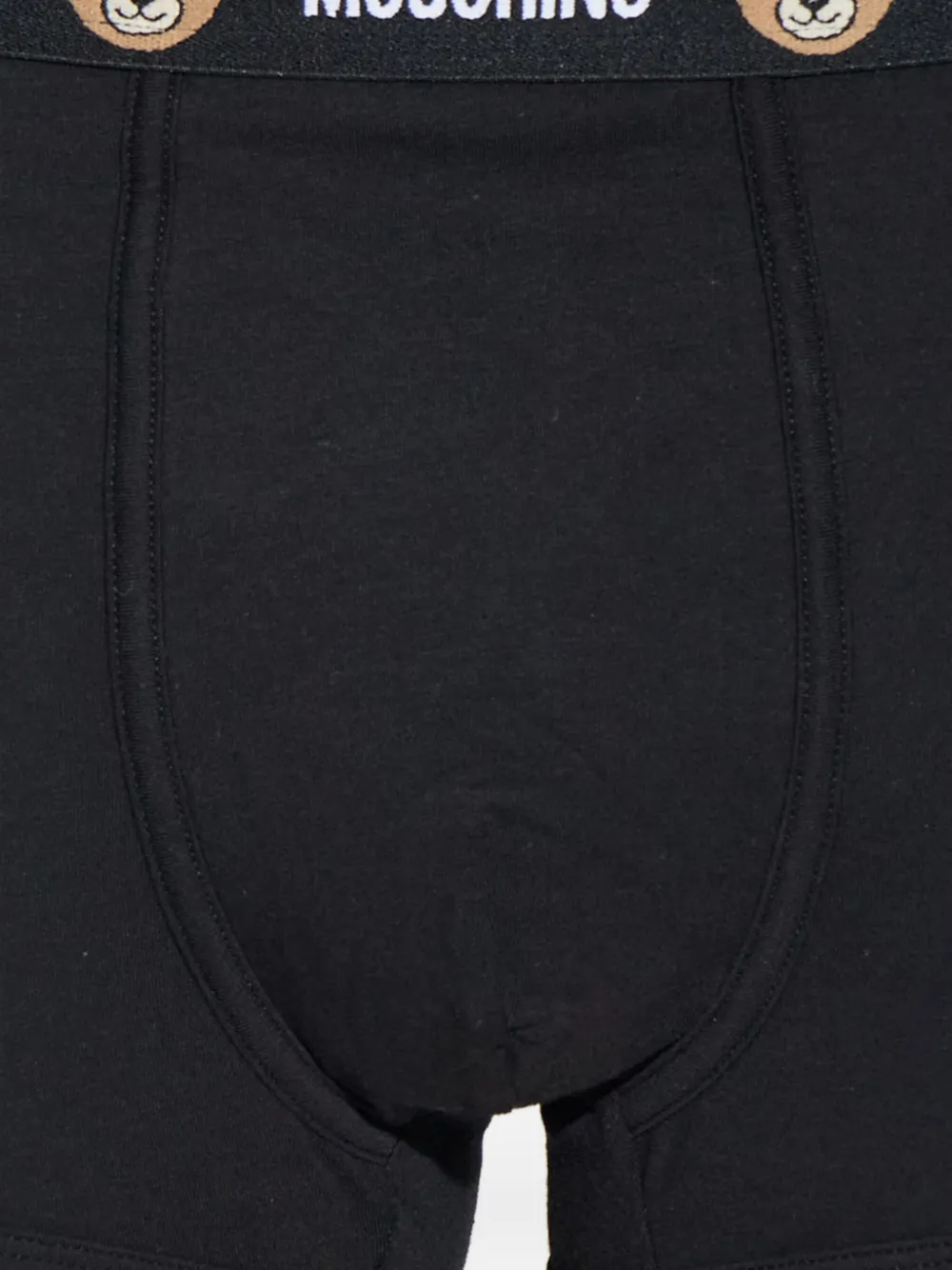 Moschino Twee paar katoenen boxershorts met teddy-detail en logo Zwart