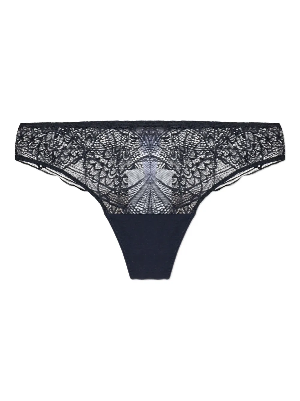 Hanro Lace-detail Thong In Black